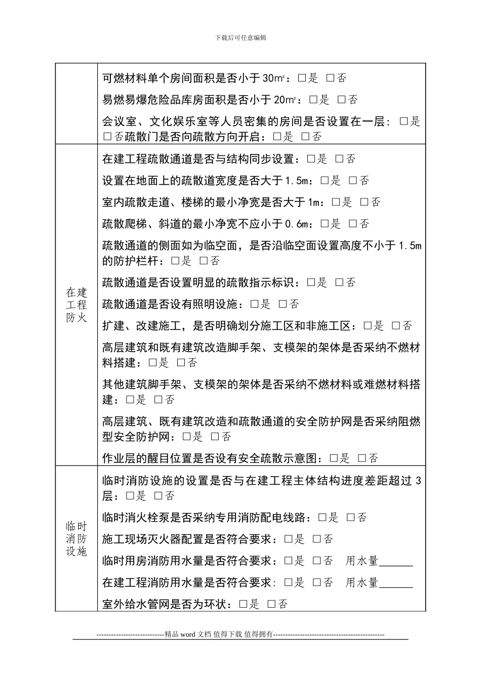 《施工现场消防监督检查记录单》_第2页