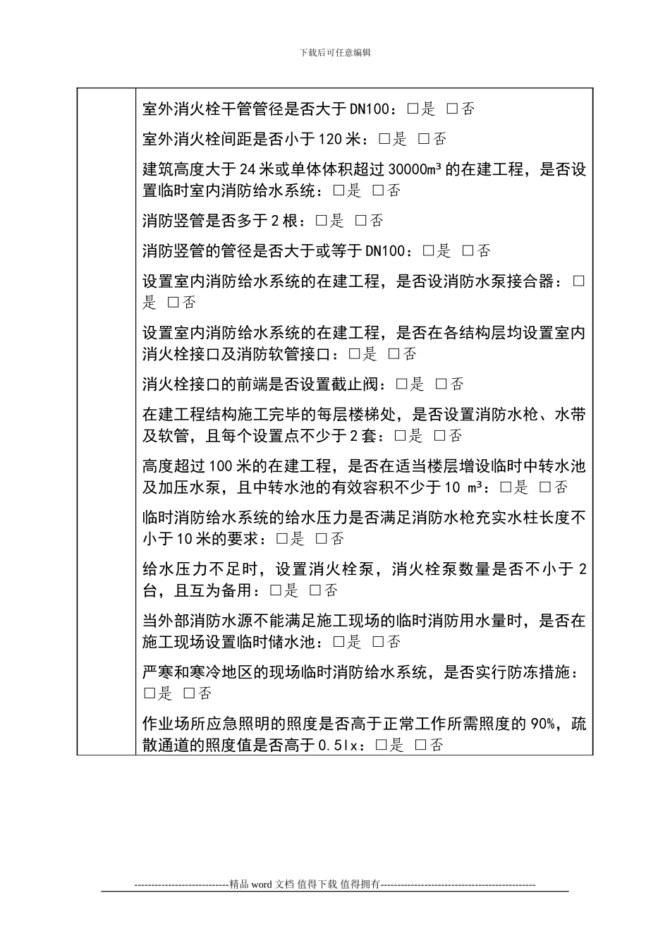 《施工现场消防监督检查记录单》_第3页