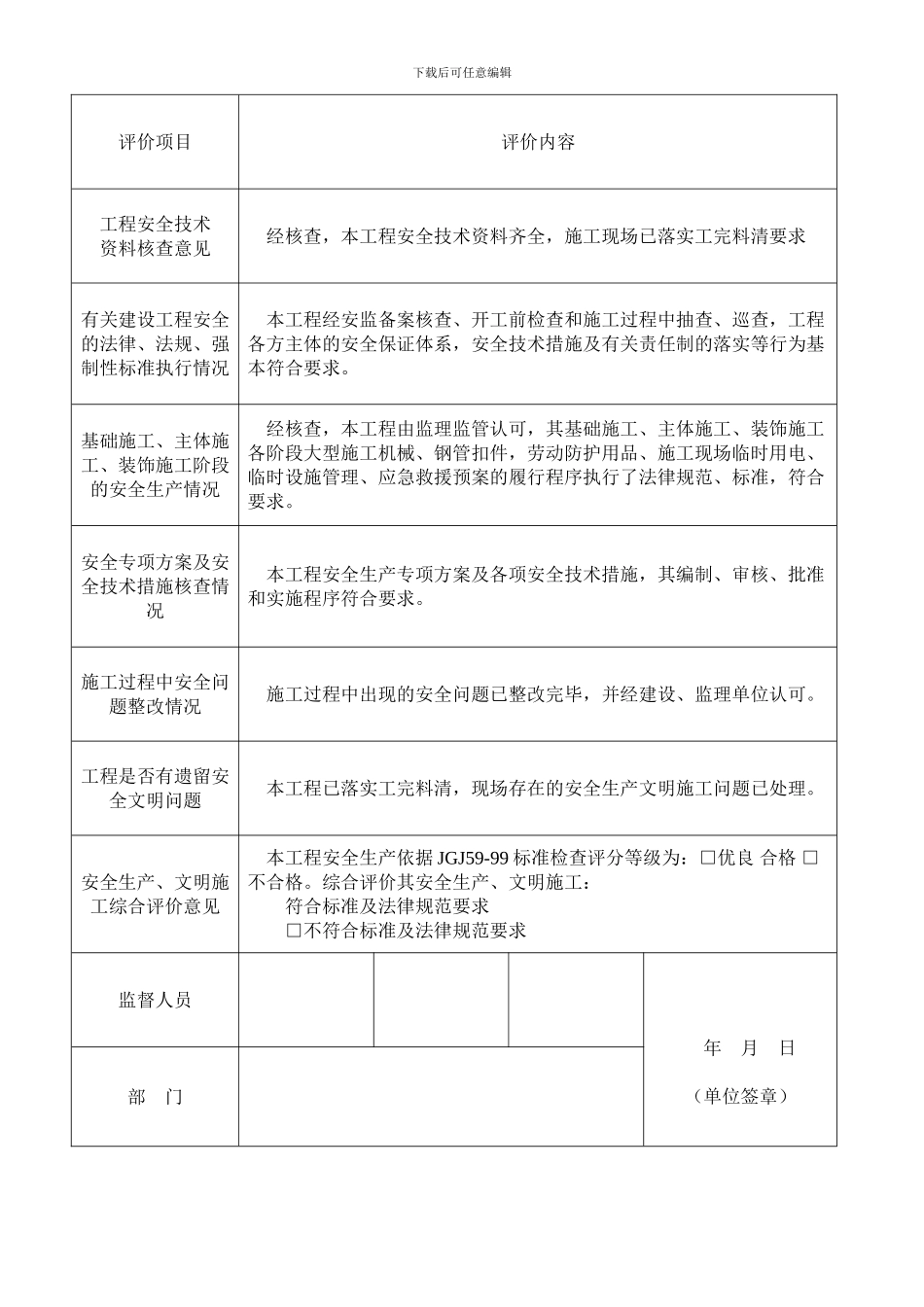 《杭州市建设工程安全生产、文明施工评价报告》_第3页