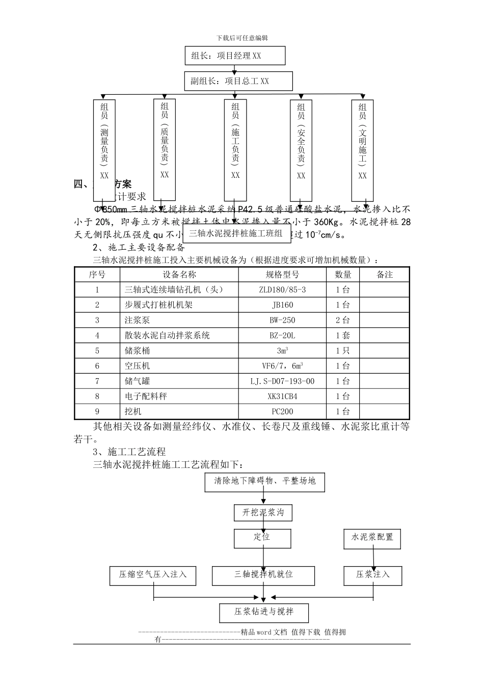 三轴水泥搅拌桩施工方案_第2页