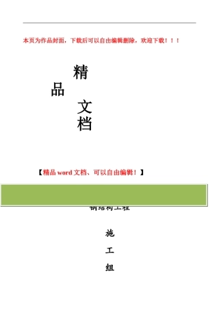 上海中曼石油装备有限公司临港项目钢结构工程施工组织设计