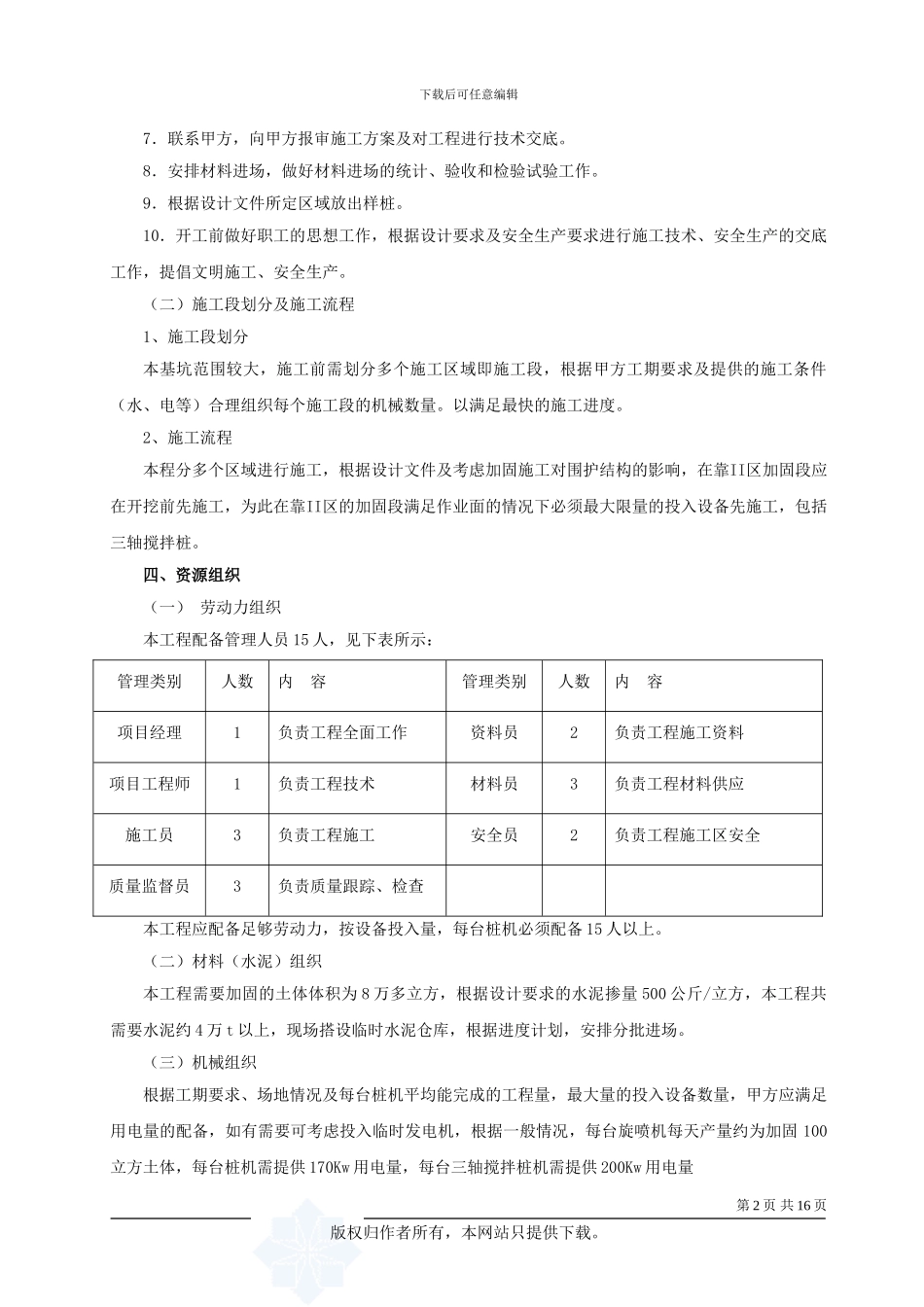 上海某金融贸易区围护工程高压旋喷桩、三轴搅拌桩加固施工方案_第3页