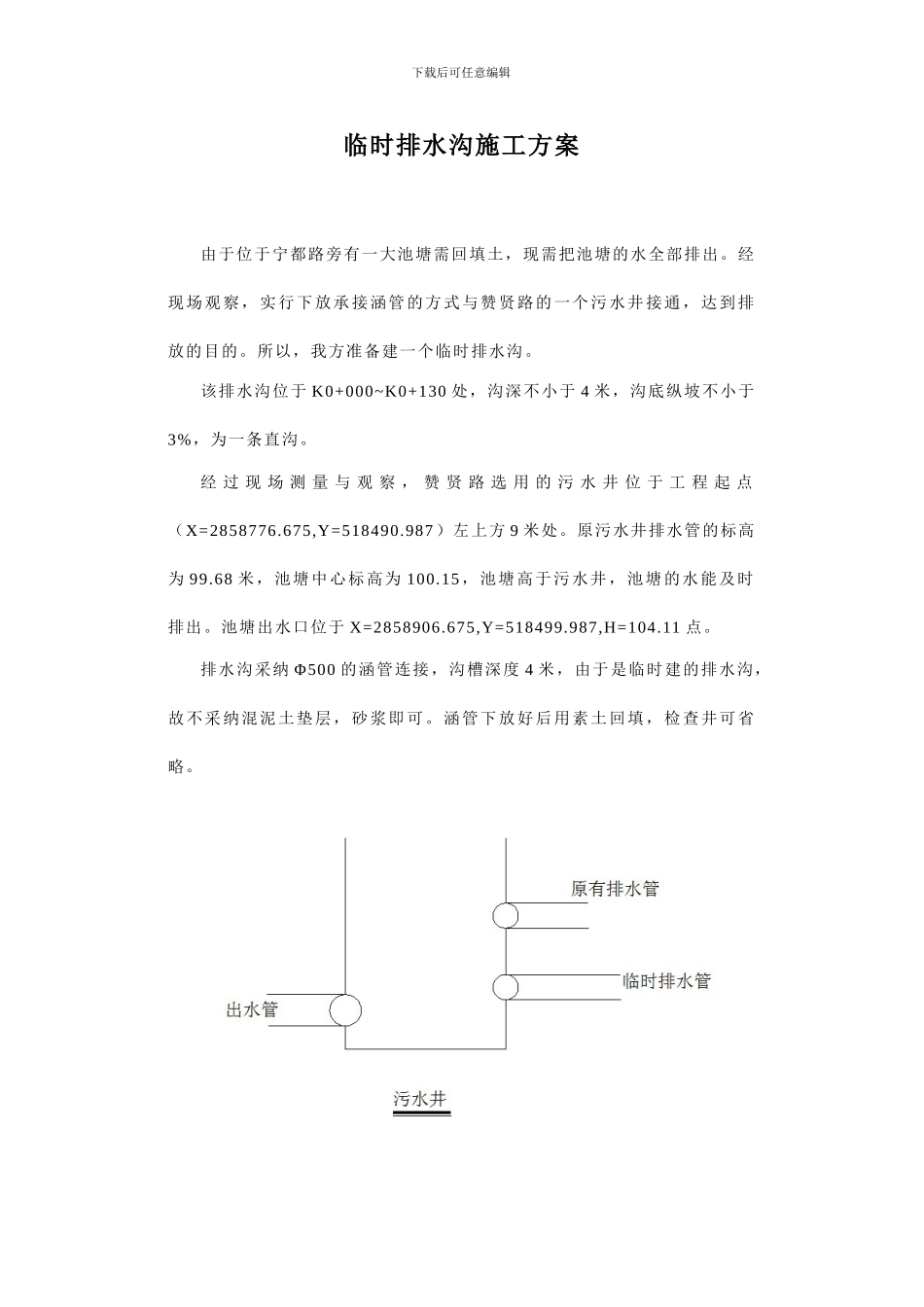 临时排水沟施工方案。_第1页