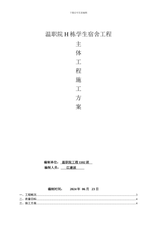 主体工程专项施工方案