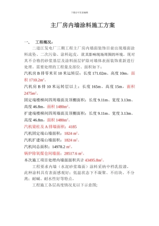 主厂房内墙涂料施工方案