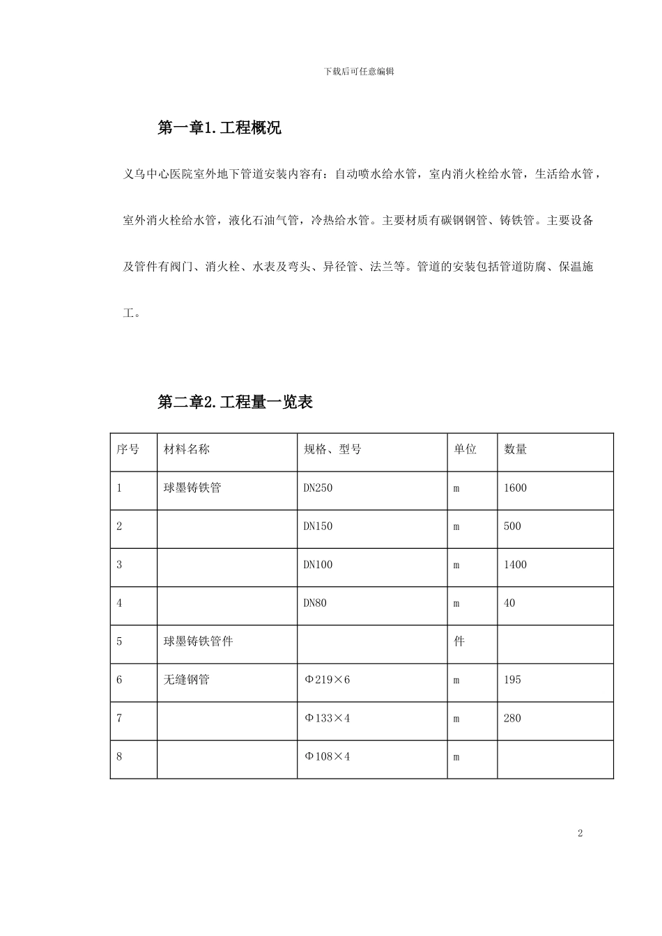 义乌医院管网管道安装施工方案_第2页