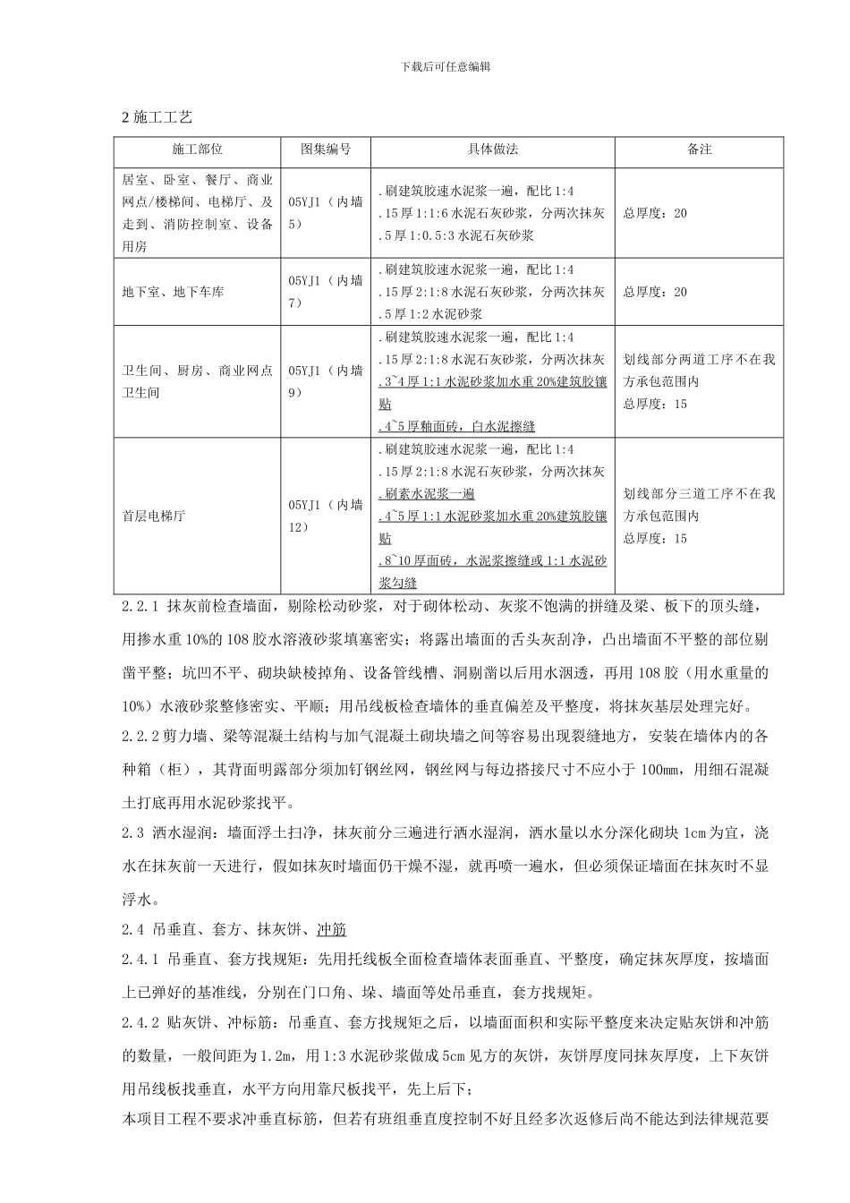 二次结构内墙抹灰技术交底_第2页