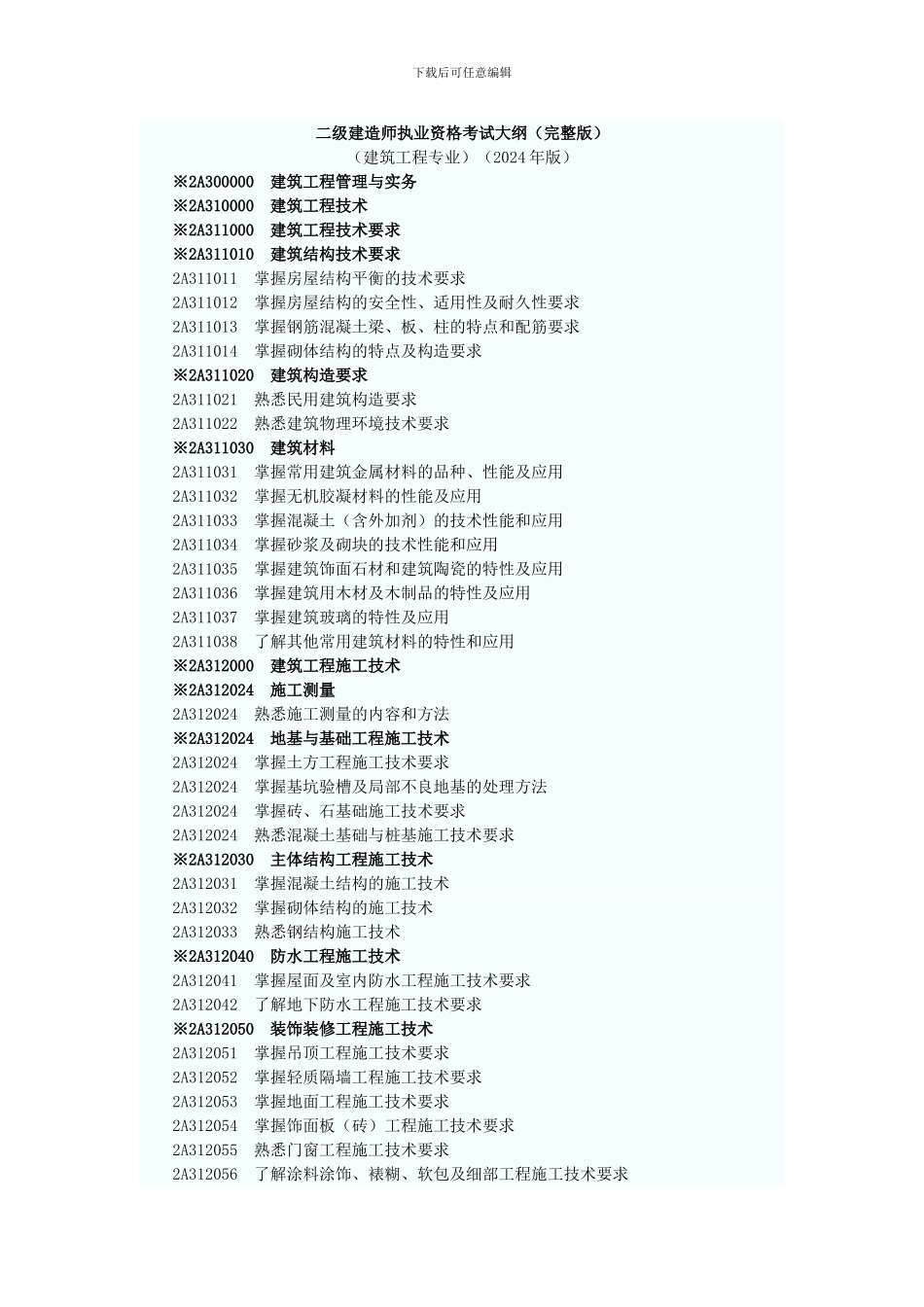二级建造师执业资格考试大纲1_第1页
