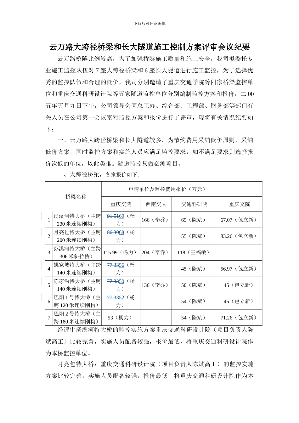 云万路长大隧道和大跨径桥梁施工控_第1页