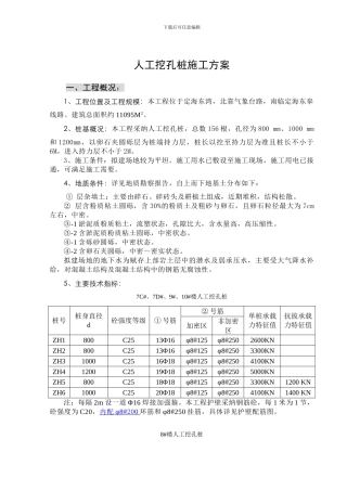 人工挖孔桩桩施工方案