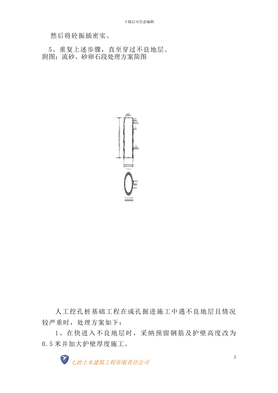 人工挖孔桩流沙施工方案_第2页