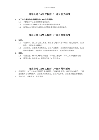 任职资格-CAM工程师