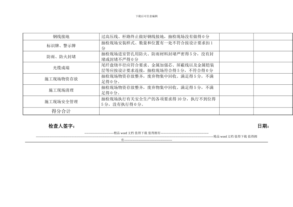 传输线路施工质量和监理检查表_第2页