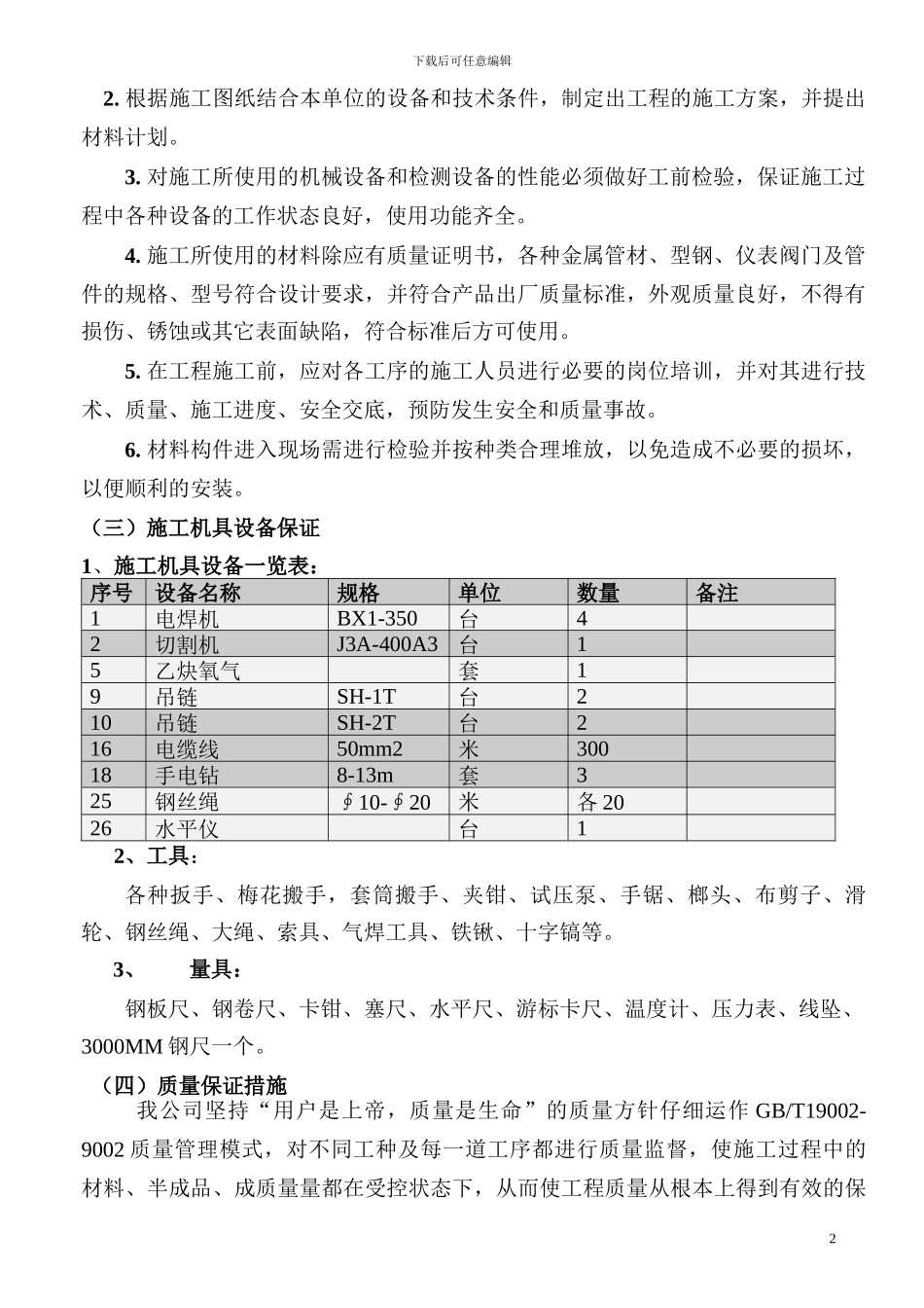 保利集团何翔公司三台锅炉安装施工组织设计方案_第2页