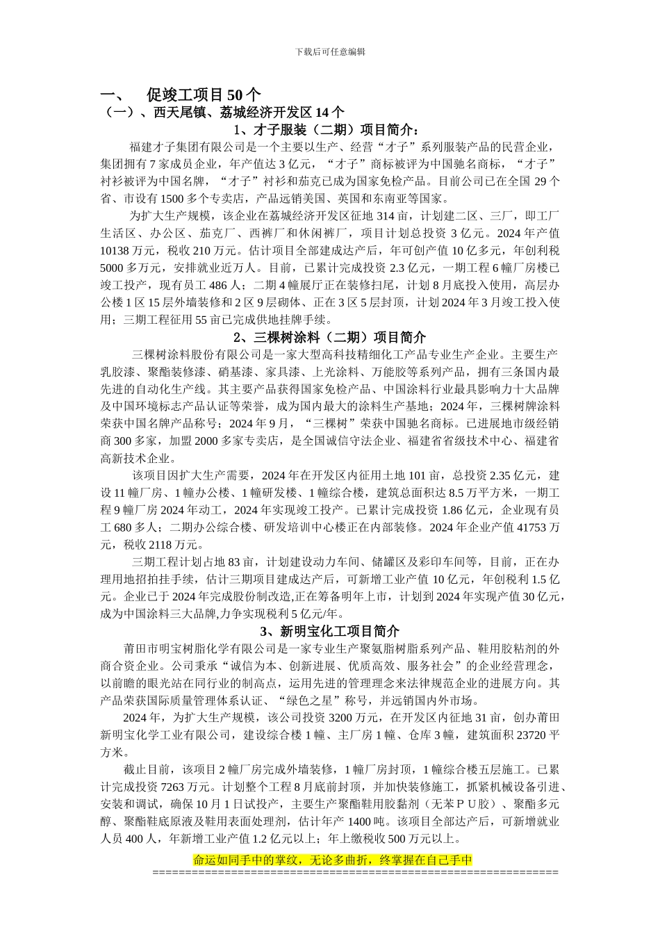 促竣工项目50个_第1页