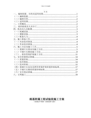 修改路基附属工程试验段施工方案