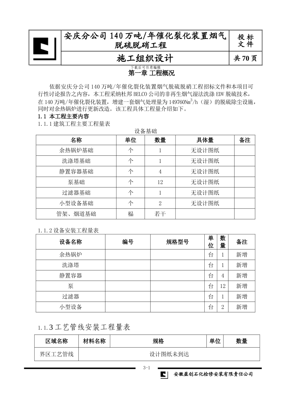 催化烟气脱硫脱硝施工组织设计_第1页