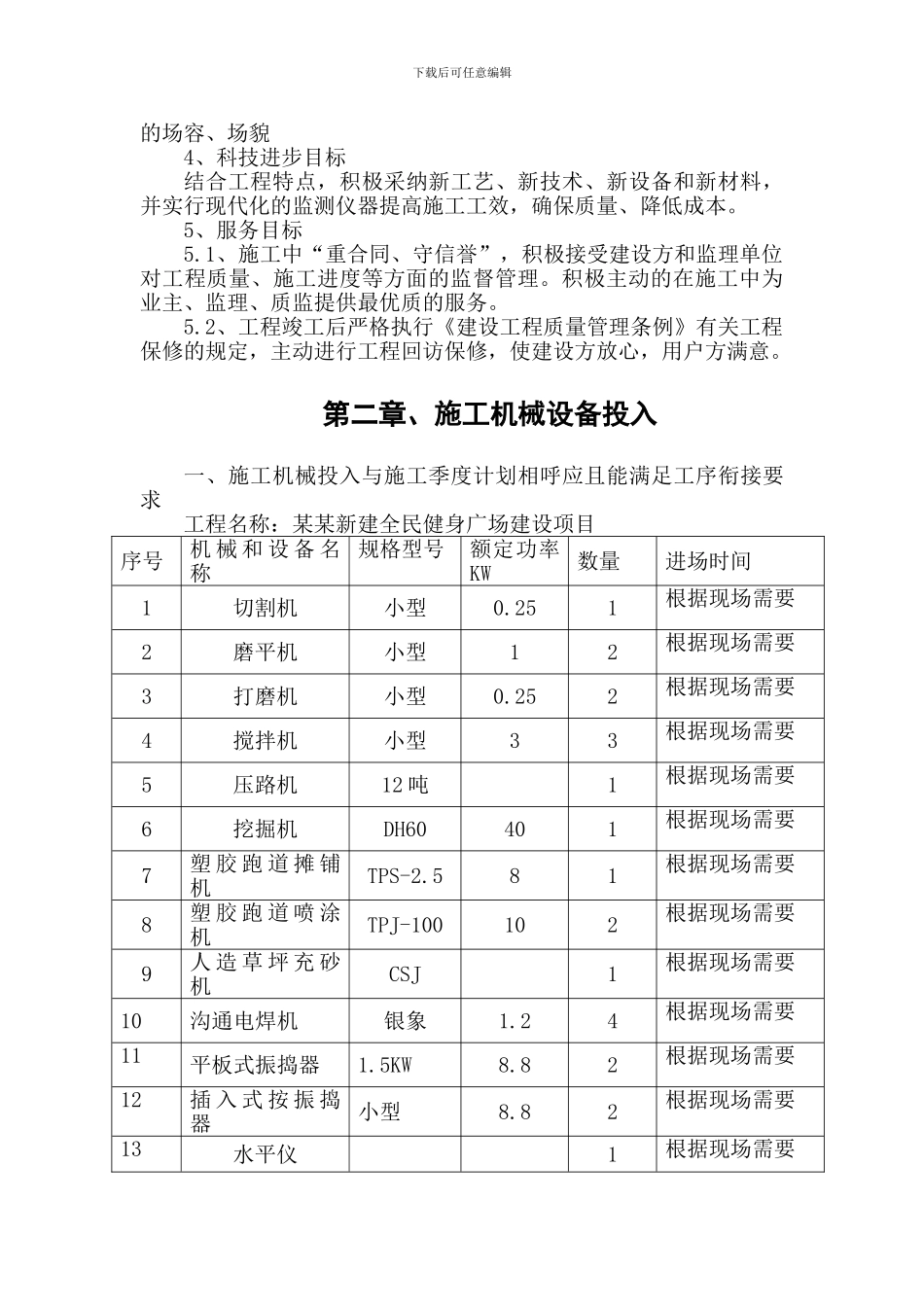 健身广场项目施工组织设计_第2页