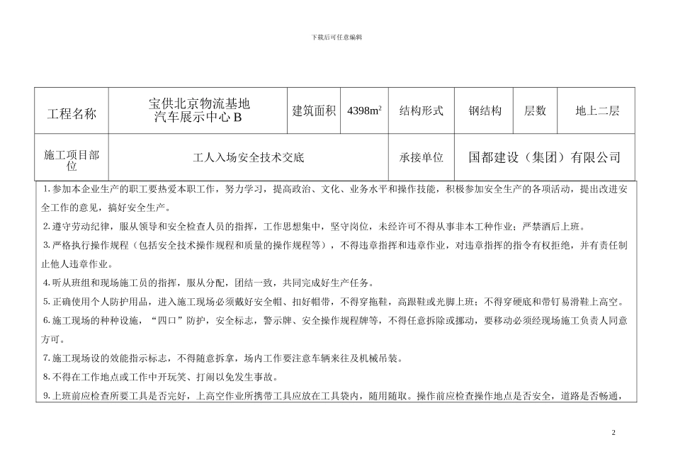 入场安全教育技术交底卡_第2页
