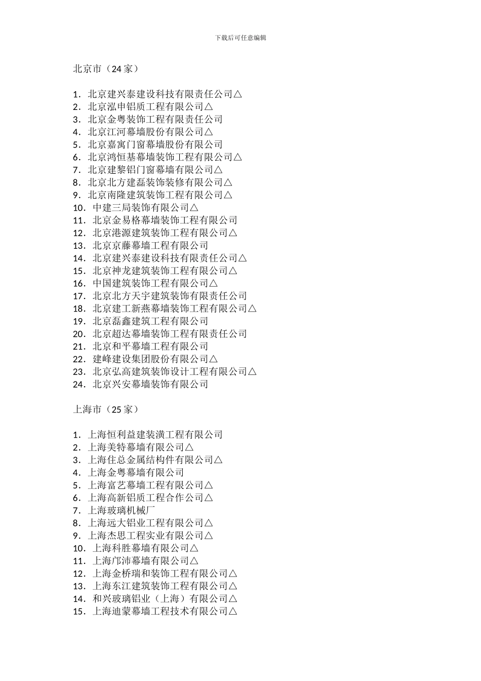 全国建筑幕墙工程设计甲级资质企业名单_第3页
