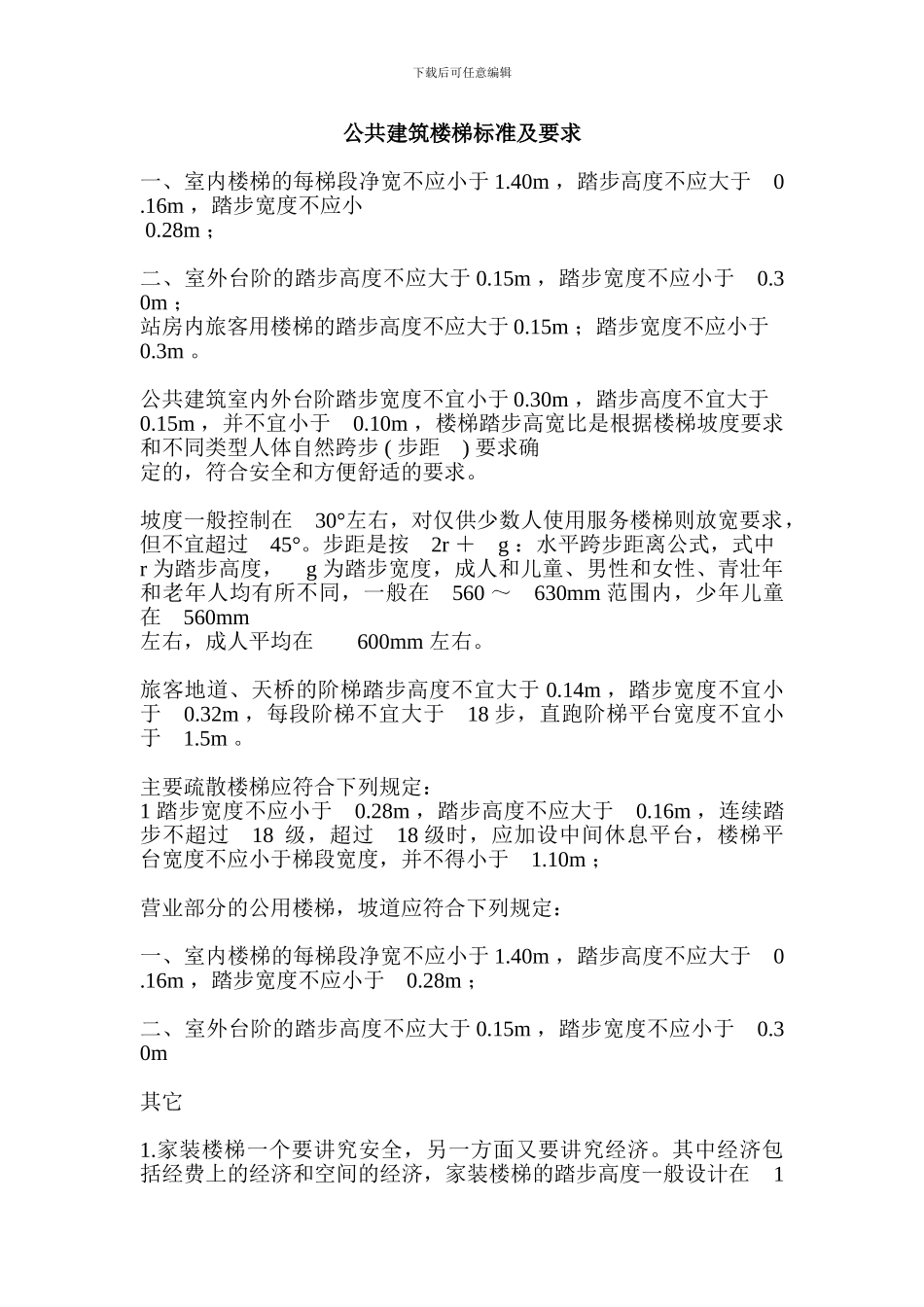 公共建筑楼梯标准及要求_第1页