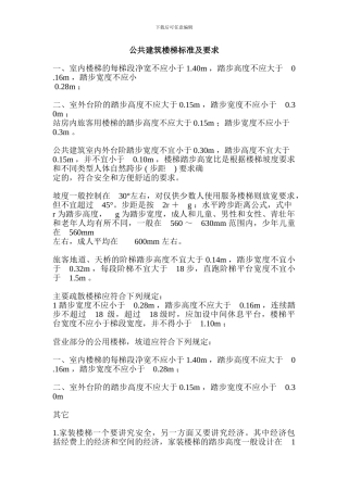 公共建筑楼梯标准及要求