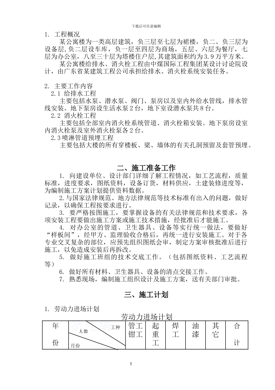 公寓给排水消防安装工程施工方案_第2页