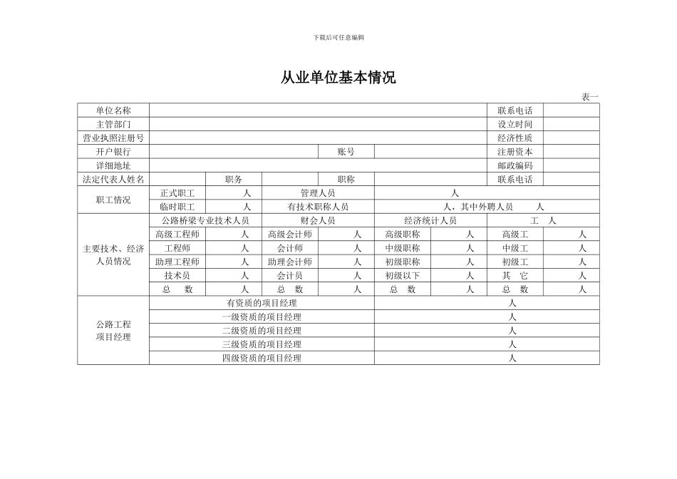 公路养护工程施工从业单位资质复审申请表_第3页