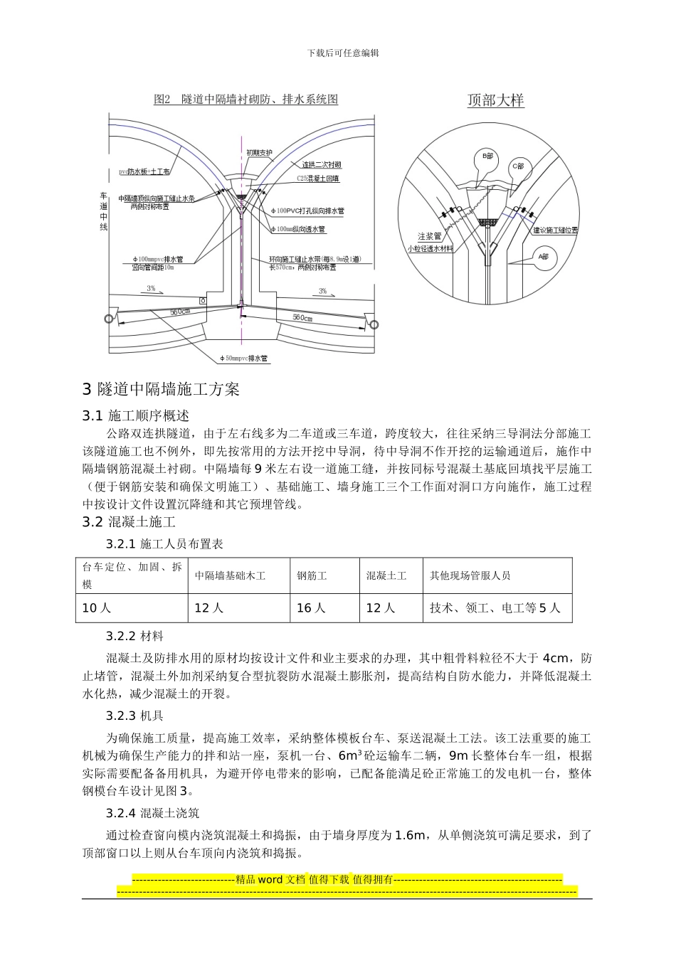 公路双连拱隧道中隔墙施工技术_第2页