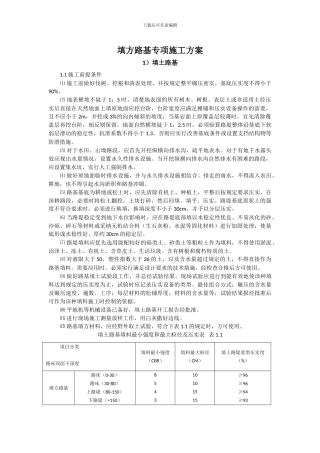 公路工程填方路基专项施工方案