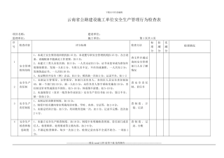 公路建设工程施工现场安全生产检查表