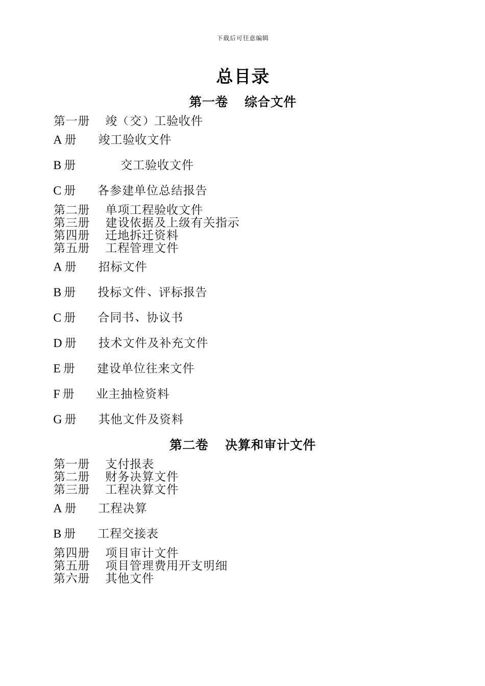 公路竣工资料目录_第1页