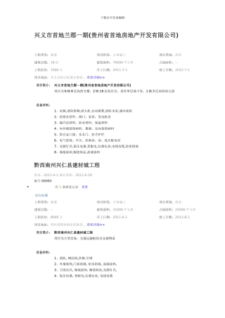 兴义地区工程项目信息