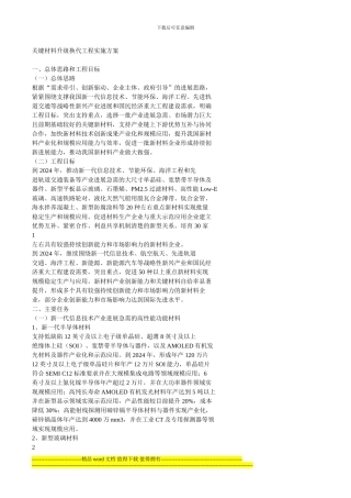 关键材料升级换代工程实施方案