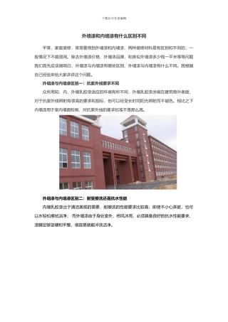 内墙漆和外墙漆的区别