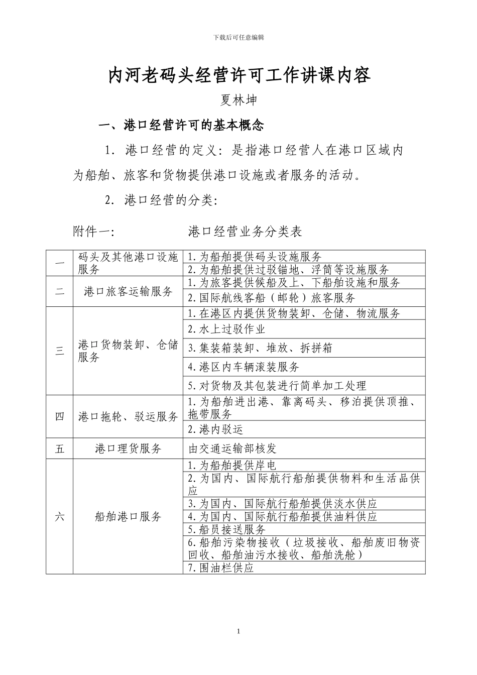 内河老码头经营许可工作讲座2_第1页