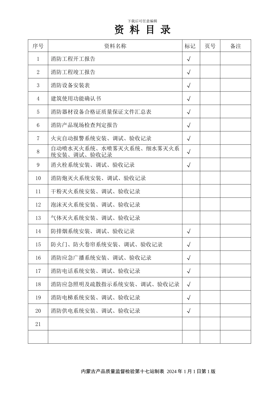 内蒙消防工程竣工资料填写示范_第3页