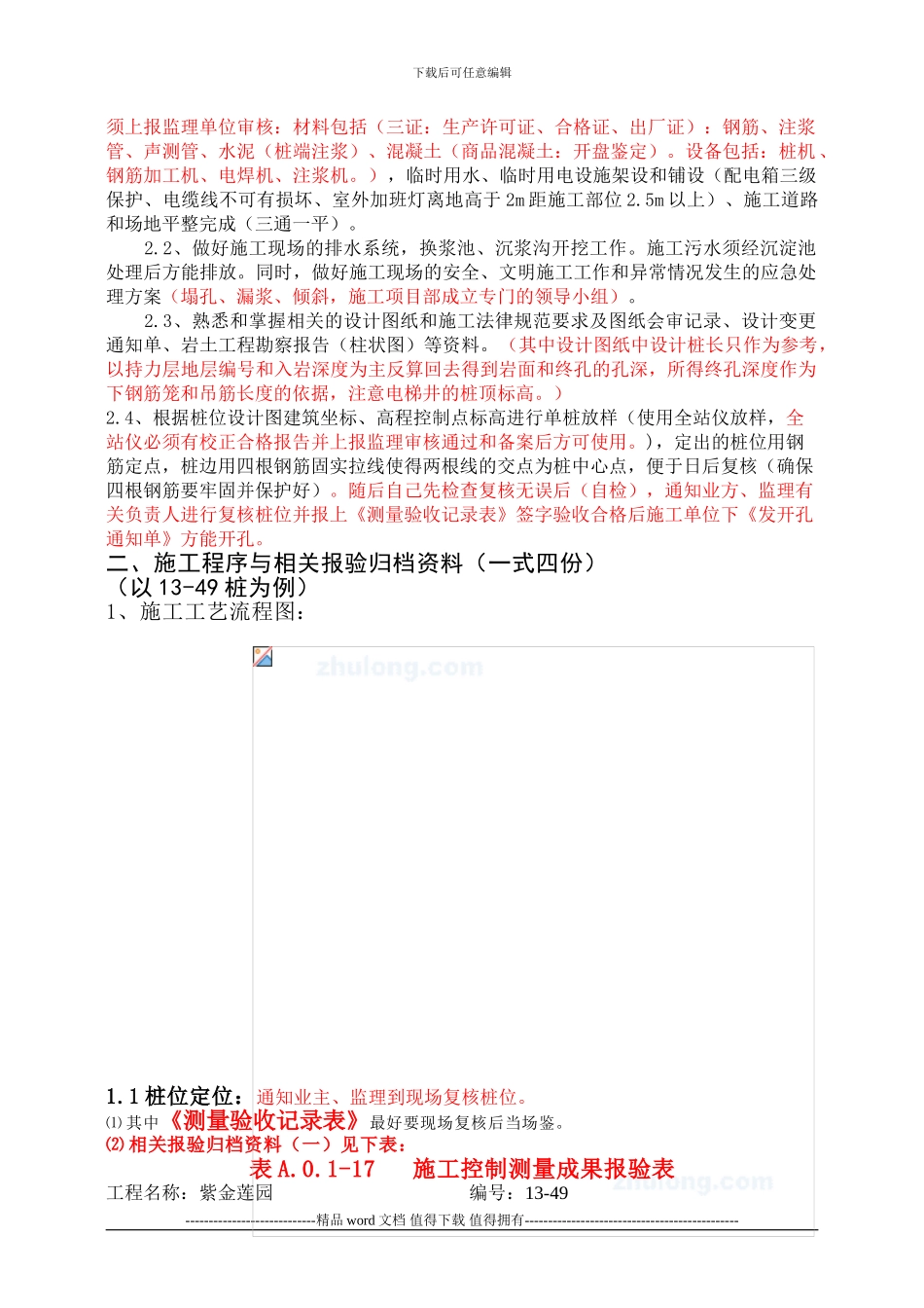冲孔灌注桩现场施工流程及相关报验资料_第2页