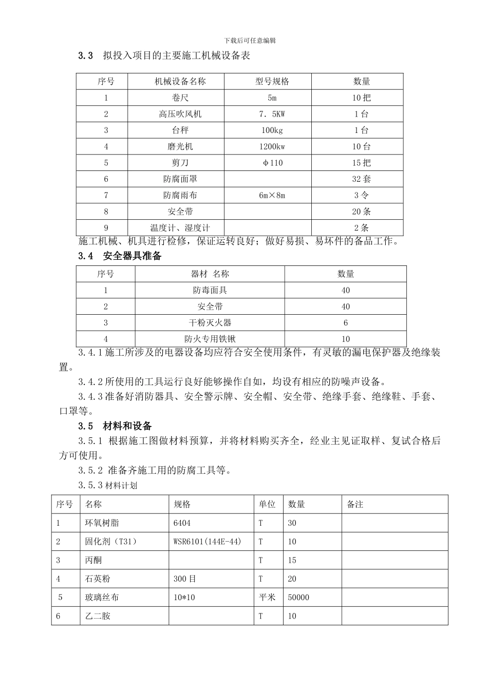 冷却塔玻璃钢防腐施工作业指导书_第3页
