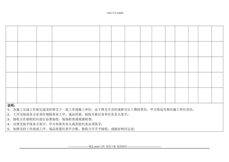 分厂项目施工工序与成品保护交接表_第2页