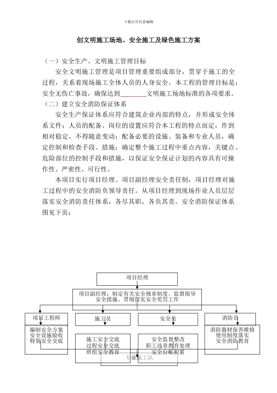 创文明工地、安全施工及绿色施工方案_第1页