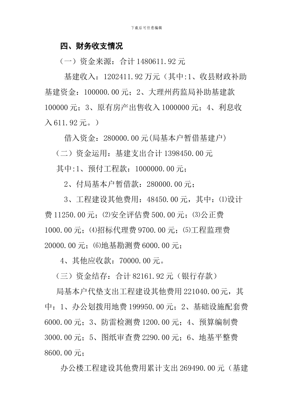 剑川县食品药品监督管理局办公楼及附属工程竣工决算审计结果公告_第3页