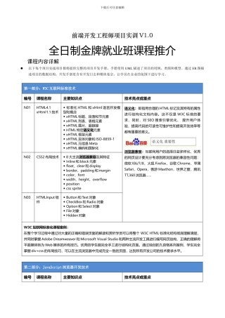 前端工程师项目实训金牌就业班2024版