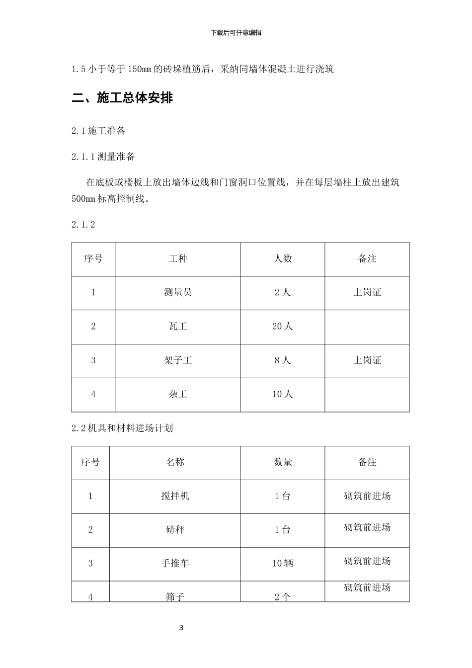 加气块砌筑施工方案_第3页