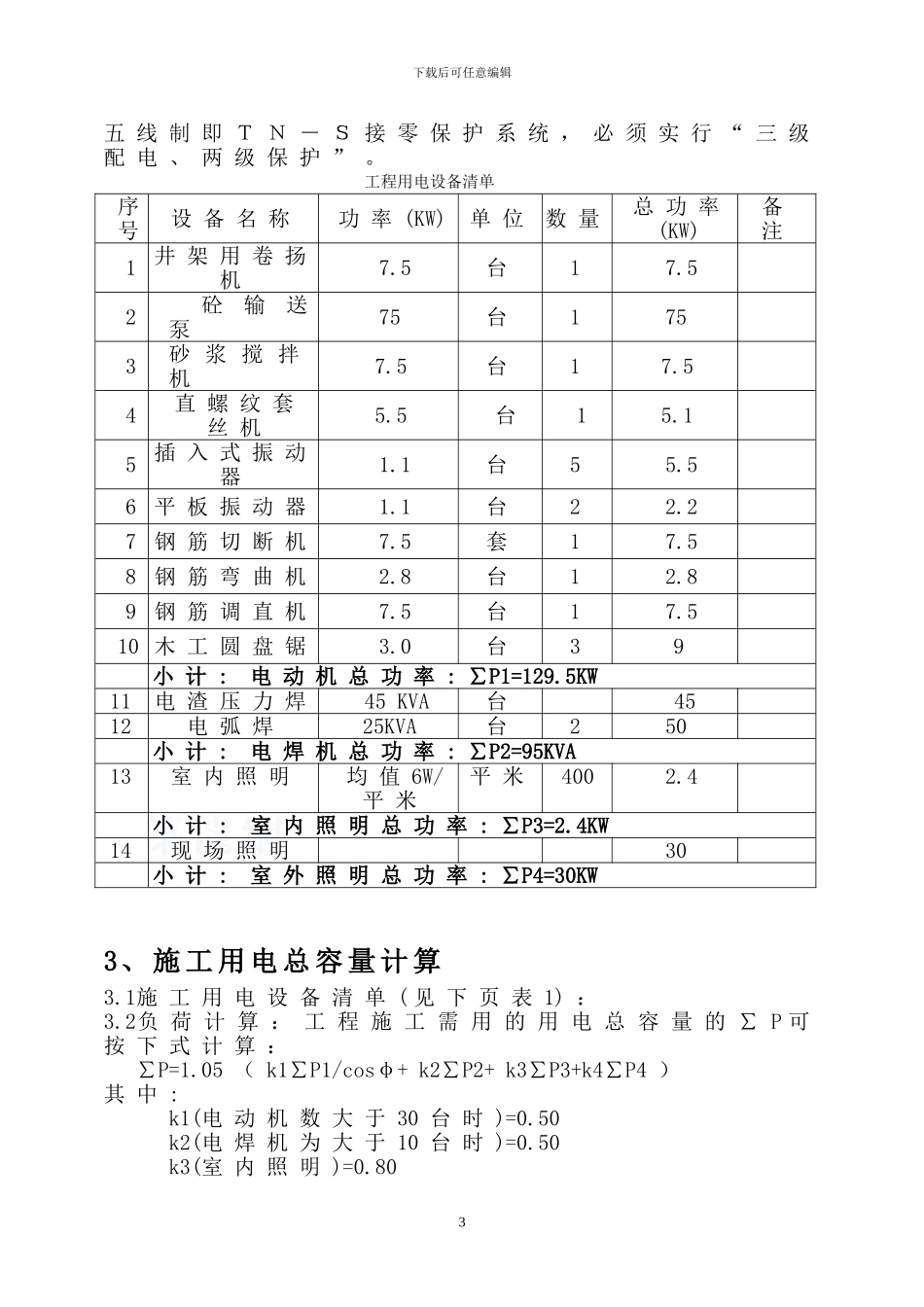 勾兑车间临时用电施工方案-secret_第3页