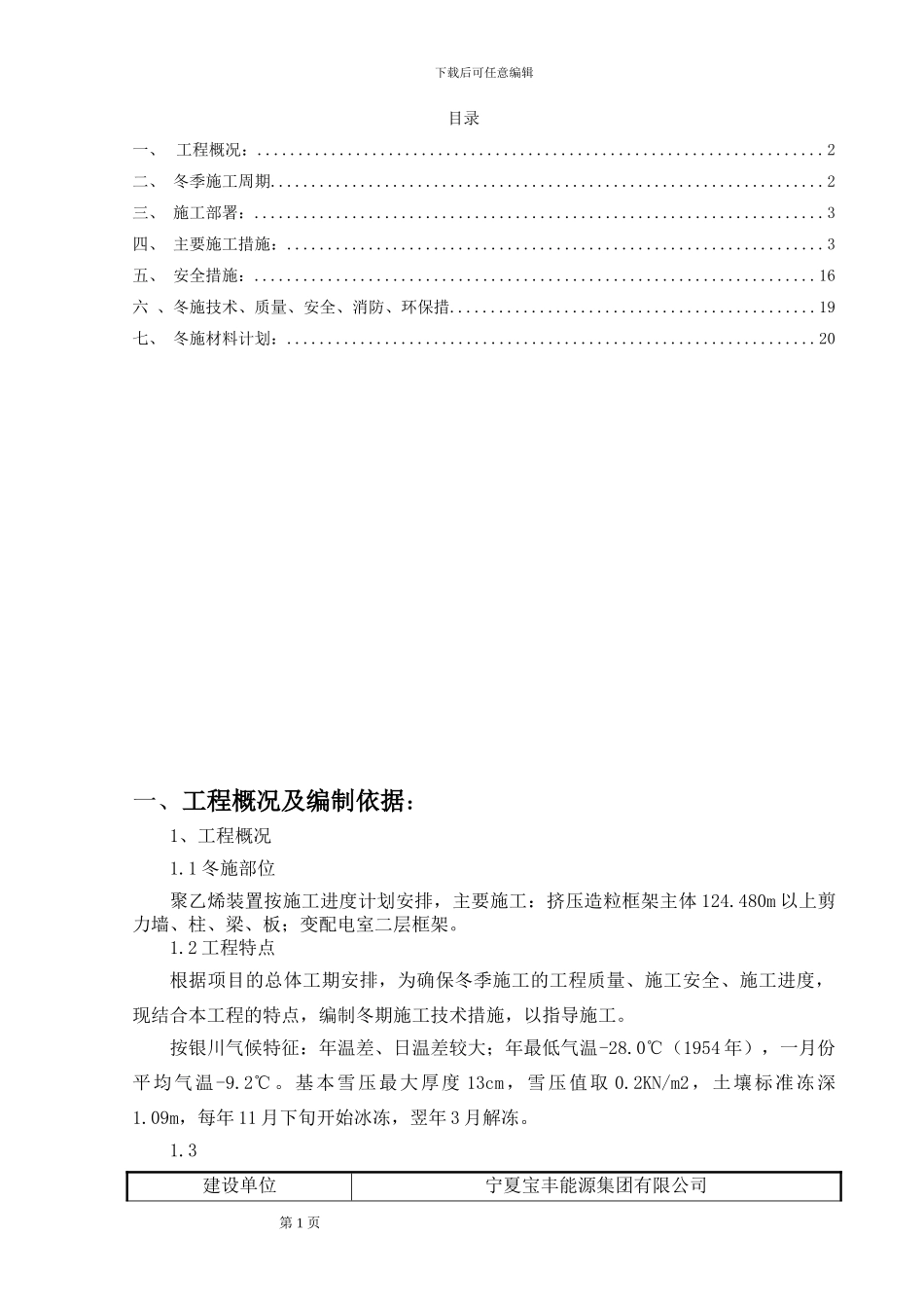 化工施工冬季施工方案_第1页