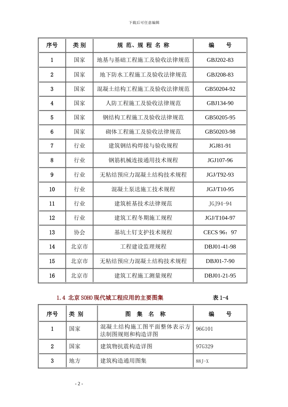 北京SOHO现代城工程施工组织设计方案_第2页