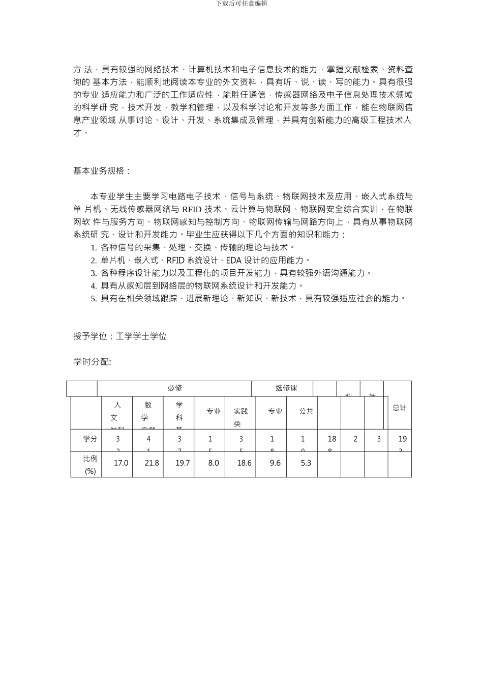 北京科技大学物联网工程专业培养方案_第2页