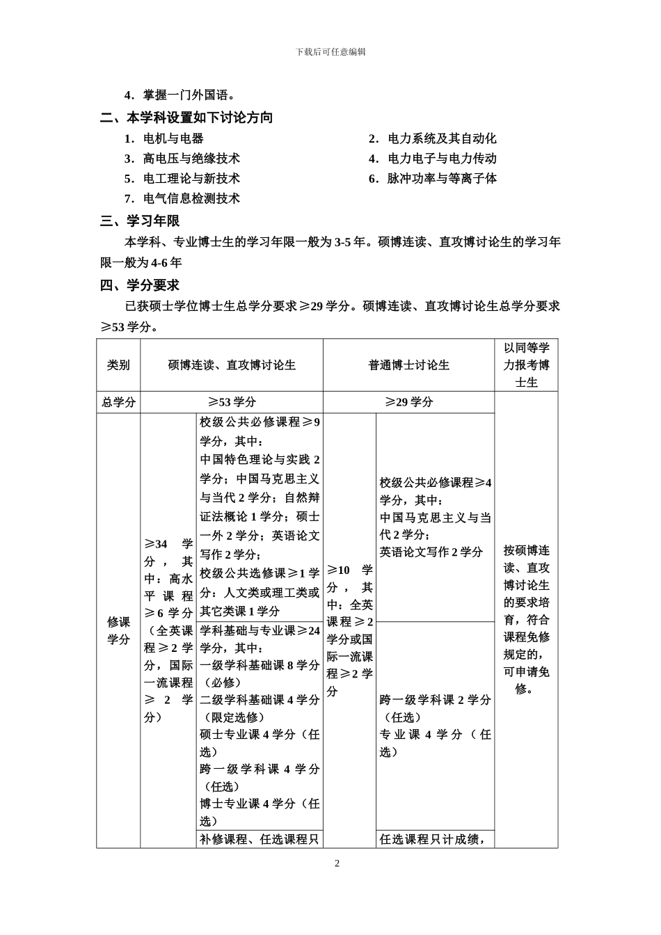 华中科技大学电气工程研究生培养方案_第2页