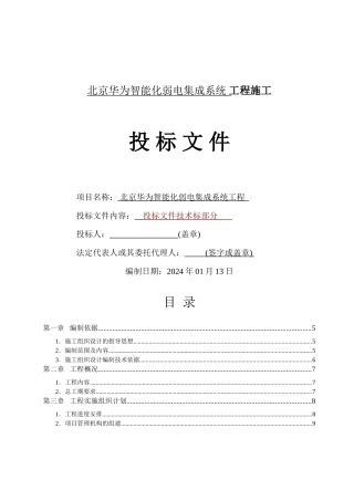 华为投标书范本